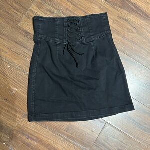 Black Lace-Up Women's Skirt